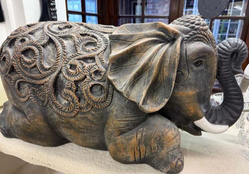 Antique Carved Elephant Ornament