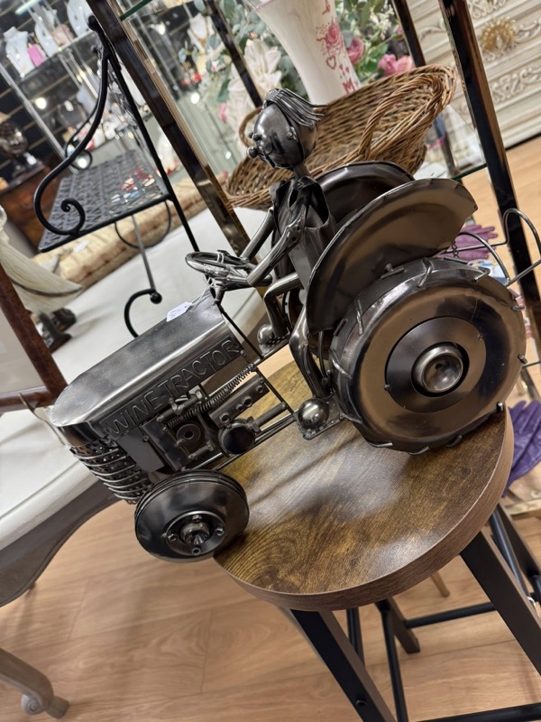 Vintage Metal Tractor Sculpture