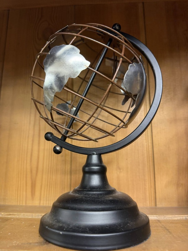 Vintage Metal Wire Globe Ornament